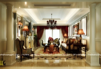 Thiết kế nội thất phòng khách tân cổ điển